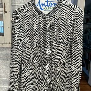 Hale Bob, silk, zebra print, blouse